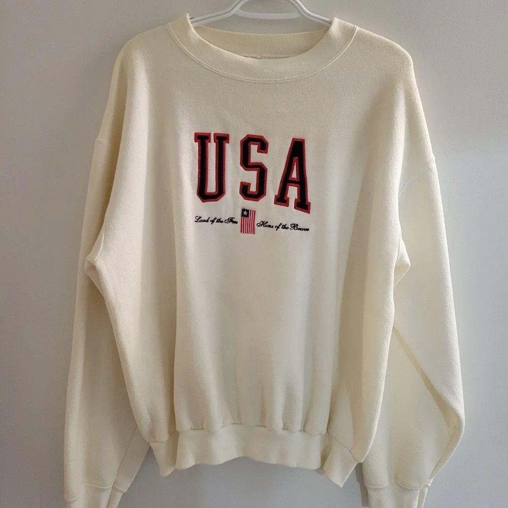 Vintage Tee Jays Crewneck Sweatshirt Men's Size XL Made In USA Land Of The Free